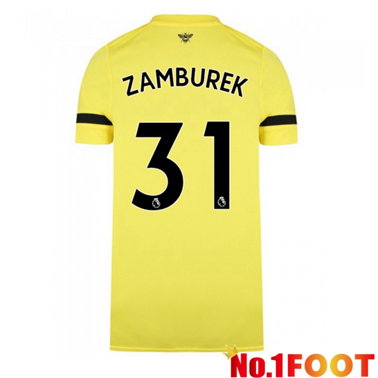 Brentford FC (ZAMBUREK 31) Away Jersey Yellow 2021/22