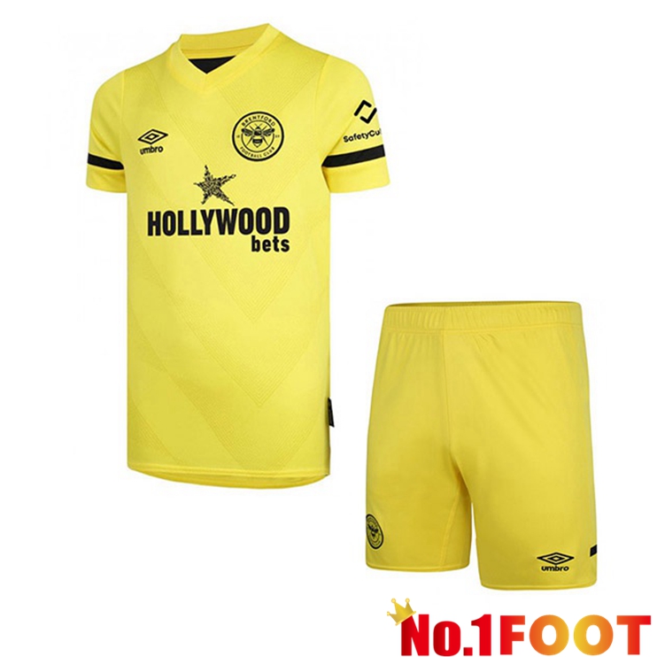 Brentford FC Kids Away Jersey Yellow 2021/22