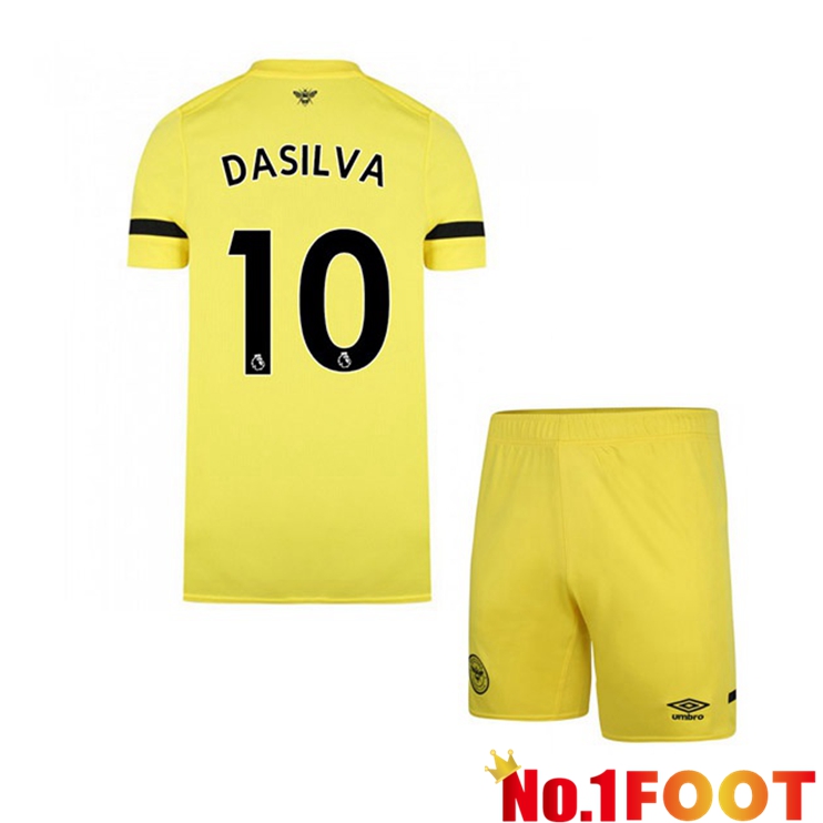 Brentford FC (DASILVA 10) Kids Away Jersey Yellow 2021/22