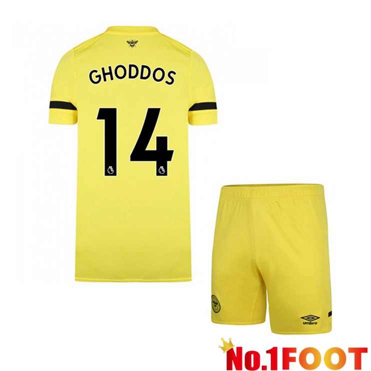 Brentford FC (GHODDOS 14) Kids Away Jersey Yellow 2021/22