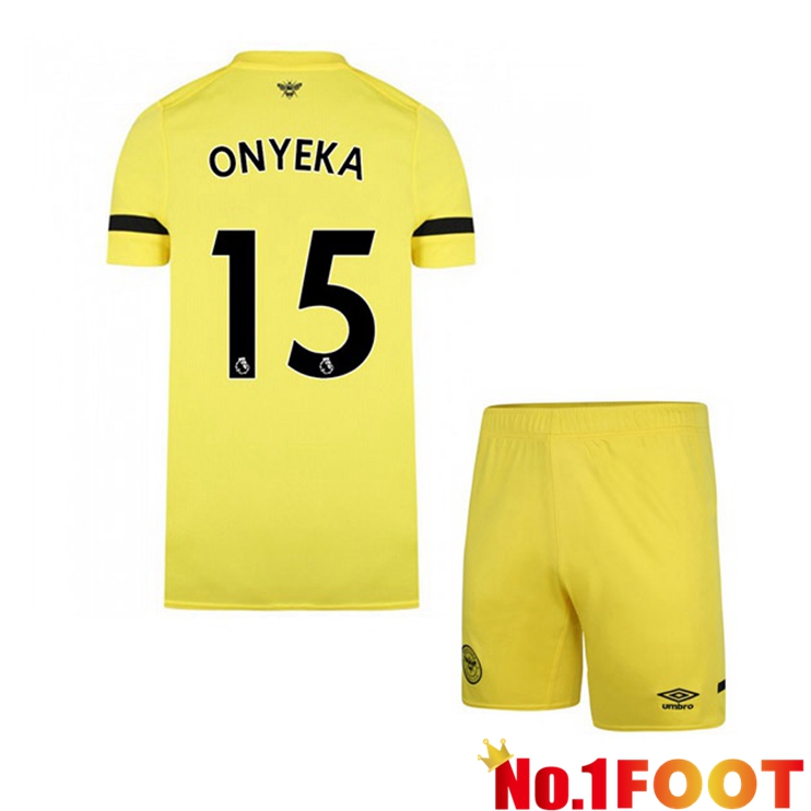 Brentford FC (ONYEKA 15) Kids Away Jersey Yellow 2021/22