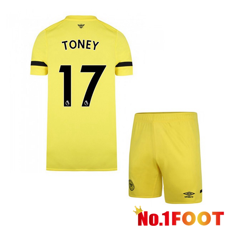 Brentford FC (TONEY 17) Kids Away Jersey Yellow 2021/22