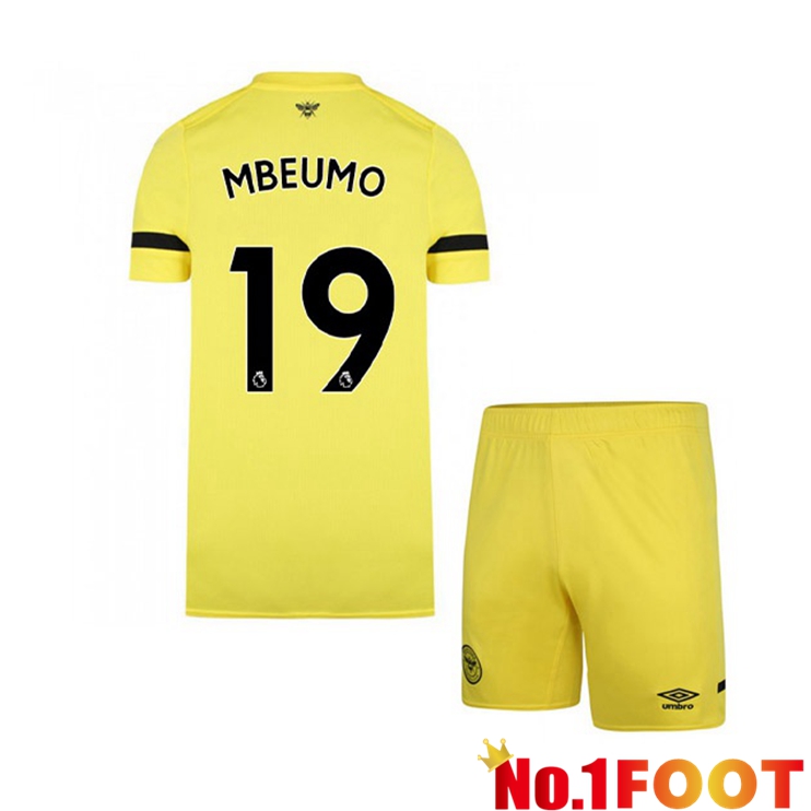 Brentford FC (MBEUMO 19) Kids Away Jersey Yellow 2021/22