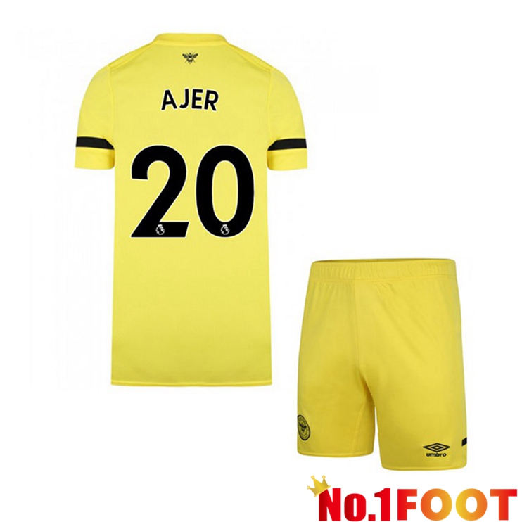 Brentford FC (AJER 20) Kids Away Jersey Yellow 2021/22