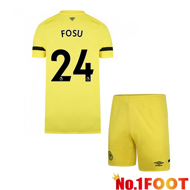 Brentford FC (FOSU 24) Kids Away Jersey Yellow 2021/22