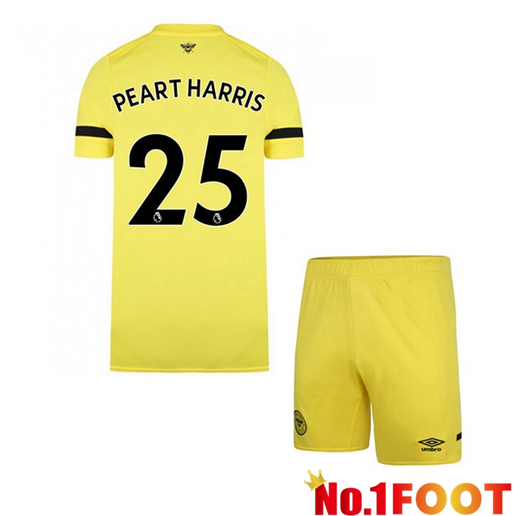 Brentford FC (PEART HARRIS 25) Kids Away Jersey Yellow 2021/22