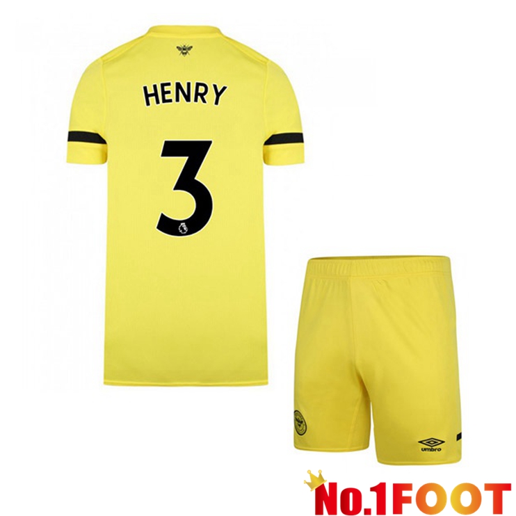 Brentford FC (HENRY 3) Kids Away Jersey Yellow 2021/22