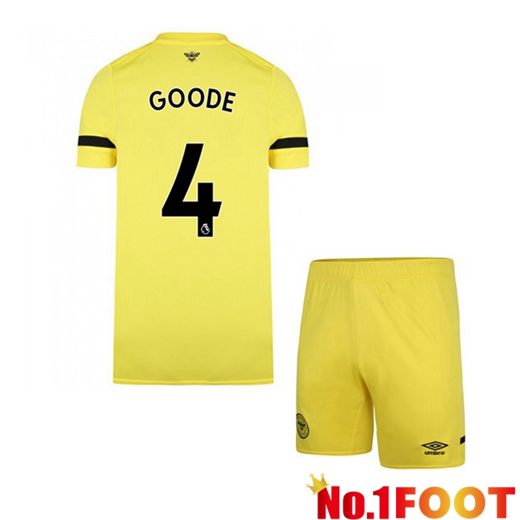 Brentford FC (GOODE 4) Kids Away Jersey Yellow 2021/22