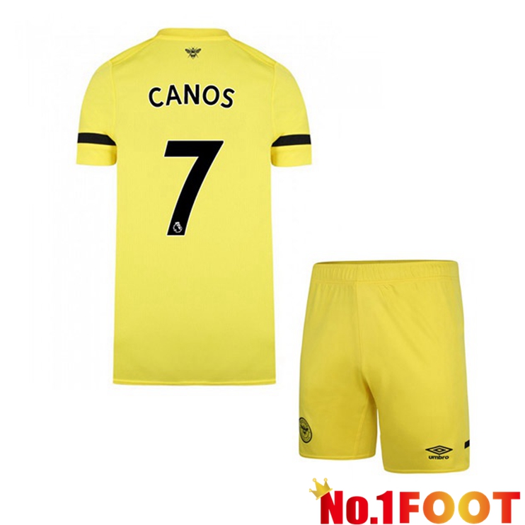 Brentford FC (CANOS 7) Kids Away Jersey Yellow 2021/22