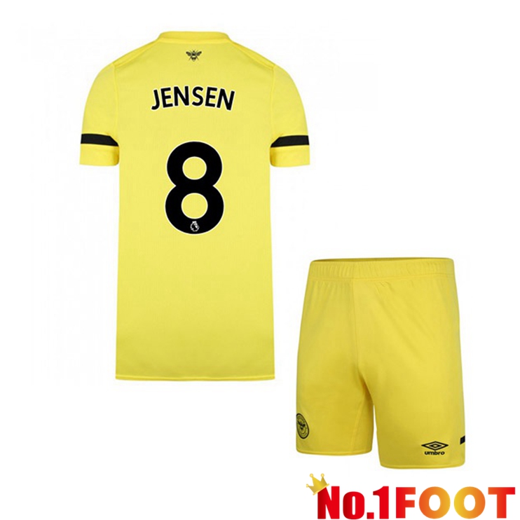 Brentford FC (JENSEN 8) Kids Away Jersey Yellow 2021/22