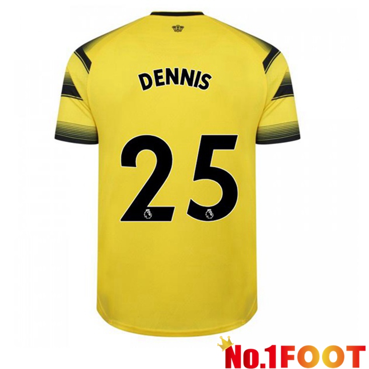 Watford FC (DENNIS 25) Home Jersey Yellow/Black 2021/22