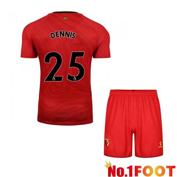 Watford FC (DENNIS 25) Kids Away Jersey Red 2021/22