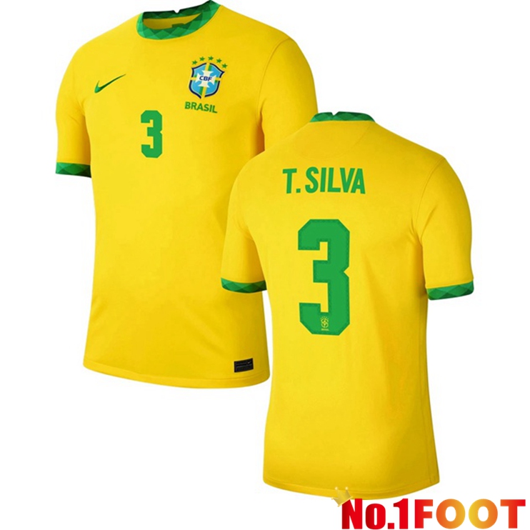 Brazil (T.SILVA 3) Home Jersey 2020/2021