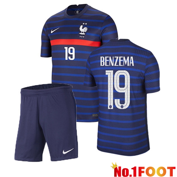 France (BENZEMA 19) Kids Home Jersey 2020/2021