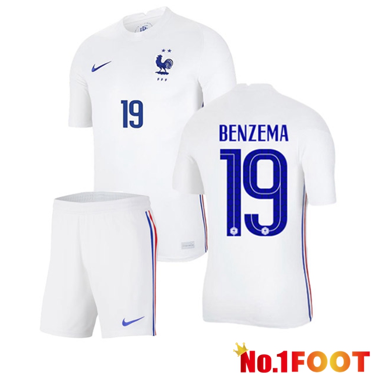 France (BENZEMA 19) Kids Away Jersey 2020/2021