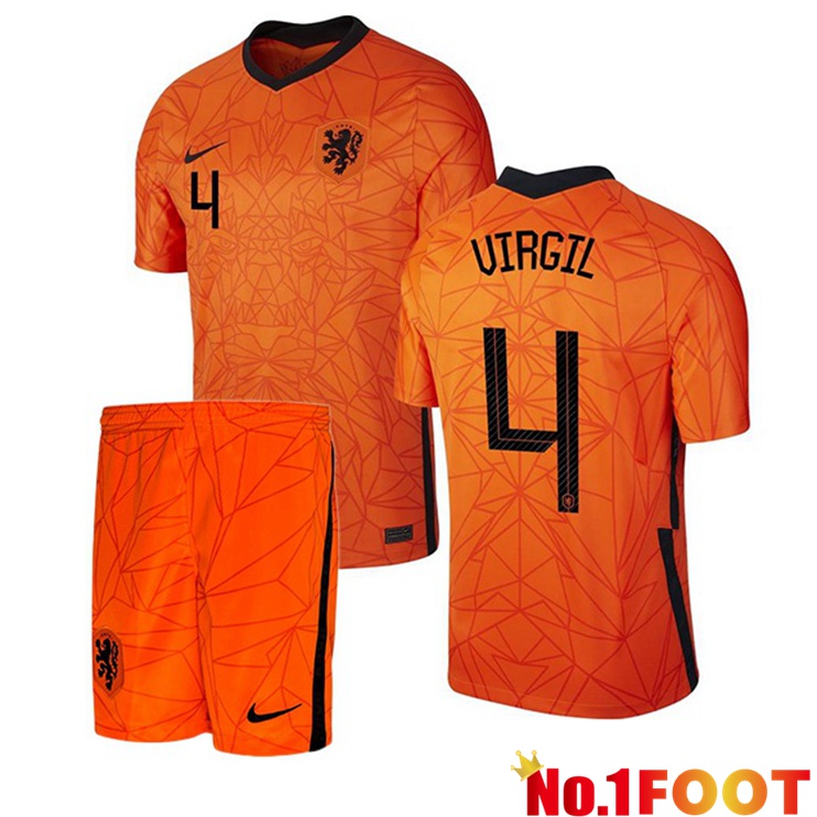 Netherlands (VIRGIL 4) Kids Home Jersey 2020/2021