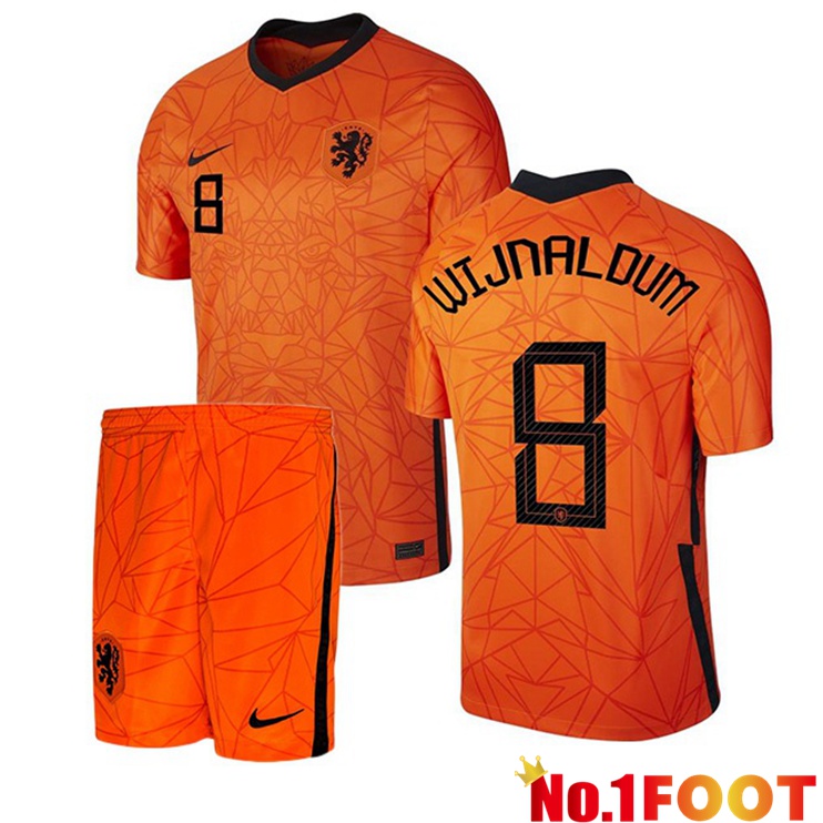 Netherlands (WIJNALDUM 8) Kids Home Jersey 2020/2021