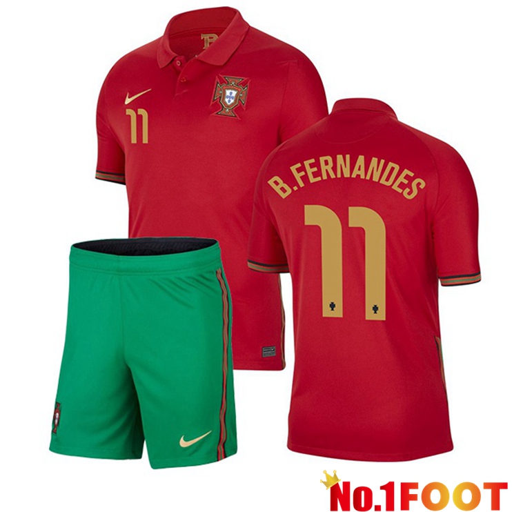 Portugal (B.FERNANDES 11) Kids Home Jersey 2020/2021