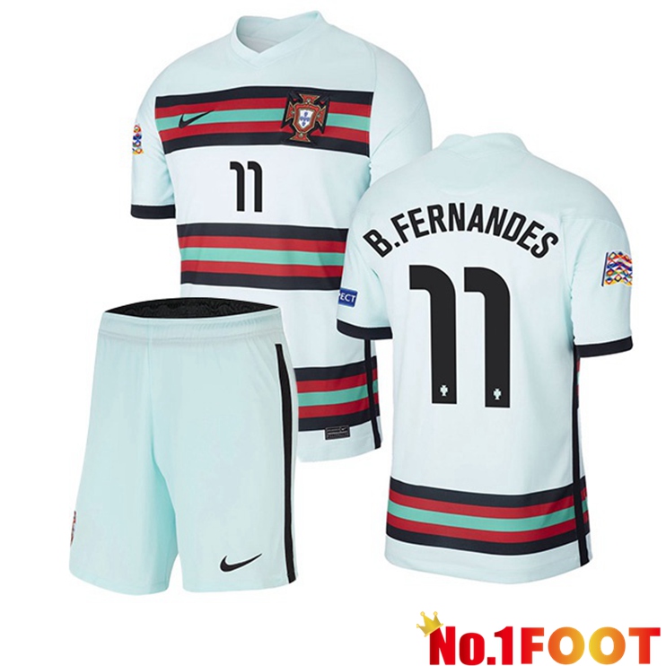 Portugal (B.FERNANDES 11) Kids Away Jersey 2020/2021