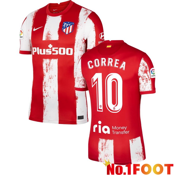 Atletico Madrid (CORREA 10) Home Jersey Red/White 2021/2022