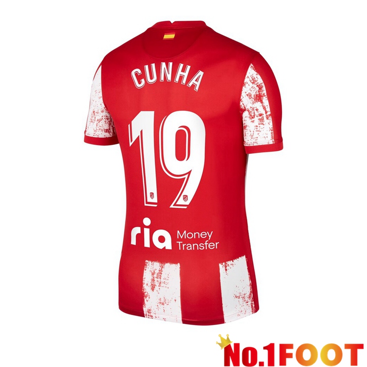 Atletico Madrid (Cunha 19) Home Jersey Red/White 2021/2022