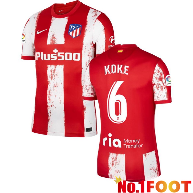 Atletico Madrid (KOKE 6) Home Jersey Red/White 2021/2022