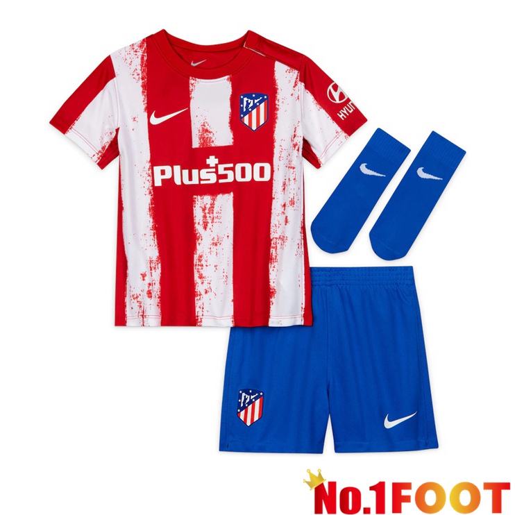 Atletico Madrid Kids Home Jersey Red/White 2021/2022