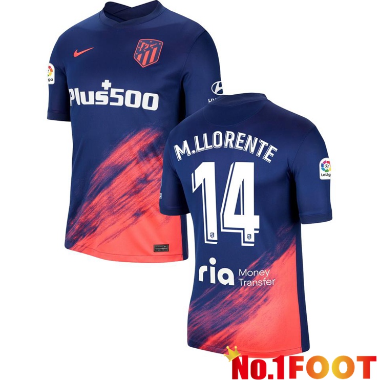 Atletico Madrid (M.LLORENTE 14) Away Jersey Blue Marine 2021/2022