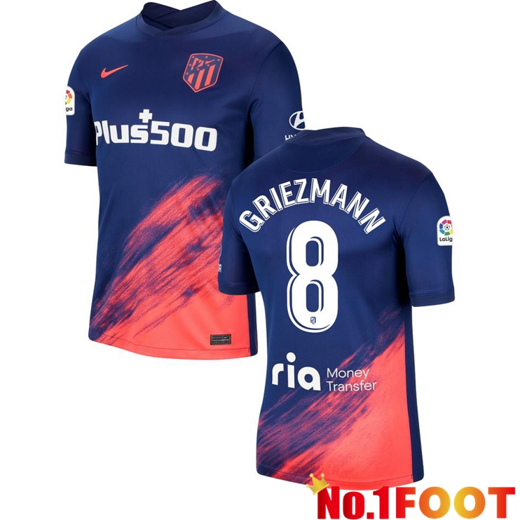 Atletico Madrid (GRIEZMANN 8) Away Jersey Blue Marine 2021/2022