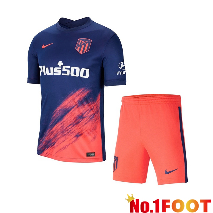 Atletico Madrid Kids Away Jersey Blue Marine 2021/2022