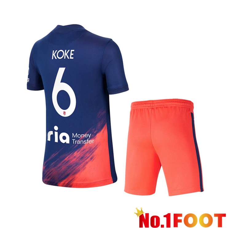 Atletico Madrid (KOKE 6) Kids Away Jersey Blue Marine 2021/2022