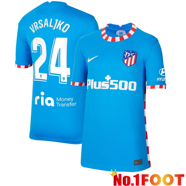 Atletico Madrid (Vrsaljko 24) Third Jersey Blue 2021/2022