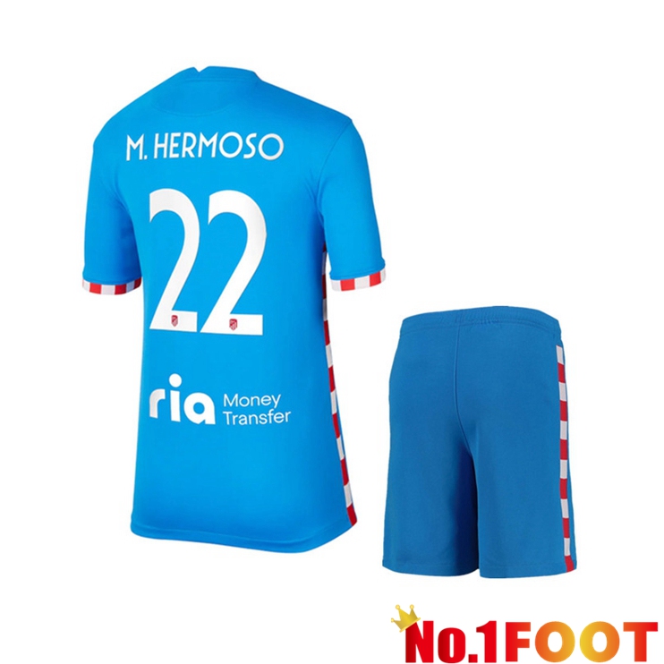 Atletico Madrid (Hermoso 22) Kids Third Jersey Blue 2021/2022