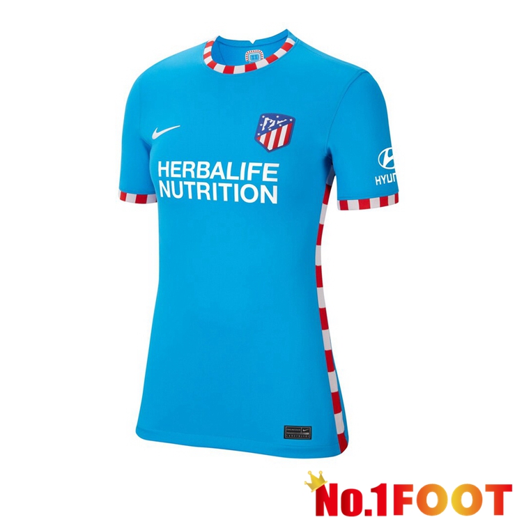 Atletico Madrid Womens Third Jersey Blue 2021/2022