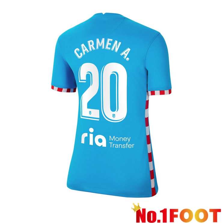 Atletico Madrid (CARMEN A. 20) Womens Third Jersey Blue 2021/2022