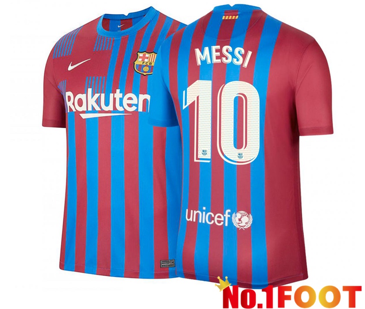 FC Barcelona (Messi 10) Home Jersey Red/Blue 2021/2022