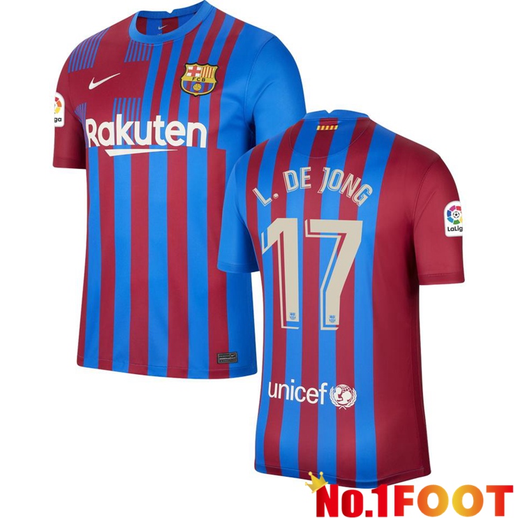 FC Barcelona (L.DE JONG 17) Home Jersey Red/Blue 2021/2022