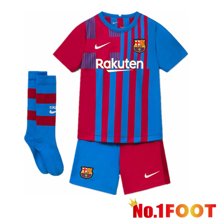 FC Barcelona Kids Home Jersey Red/Blue 2021/2022