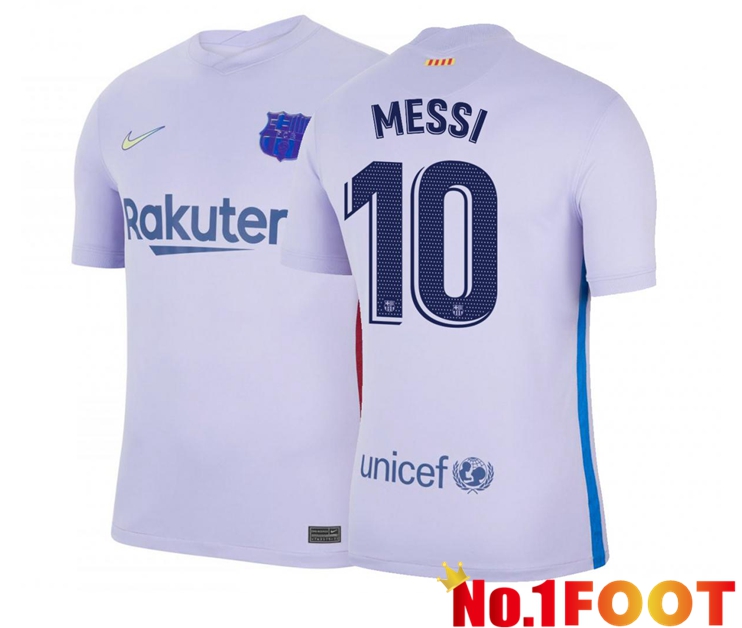 FC Barcelona (Messi 10) Away Jersey Purple 2021/2022