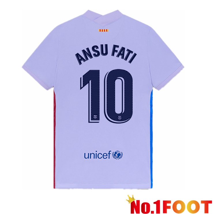 FC Barcelona (ANSU FATI 10) Kids Away Jersey Purple 2021/2022