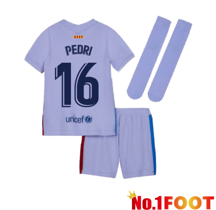 FC Barcelona (PEDRI 16) Kids Away Jersey Purple 2021/2022