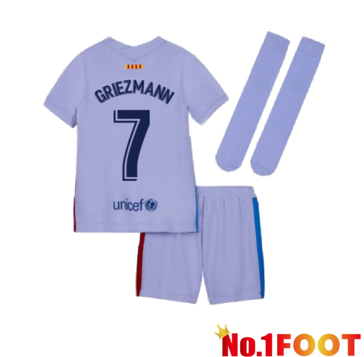 FC Barcelona (O. DEMBELE 7) Kids Away Jersey Purple 2021/2022