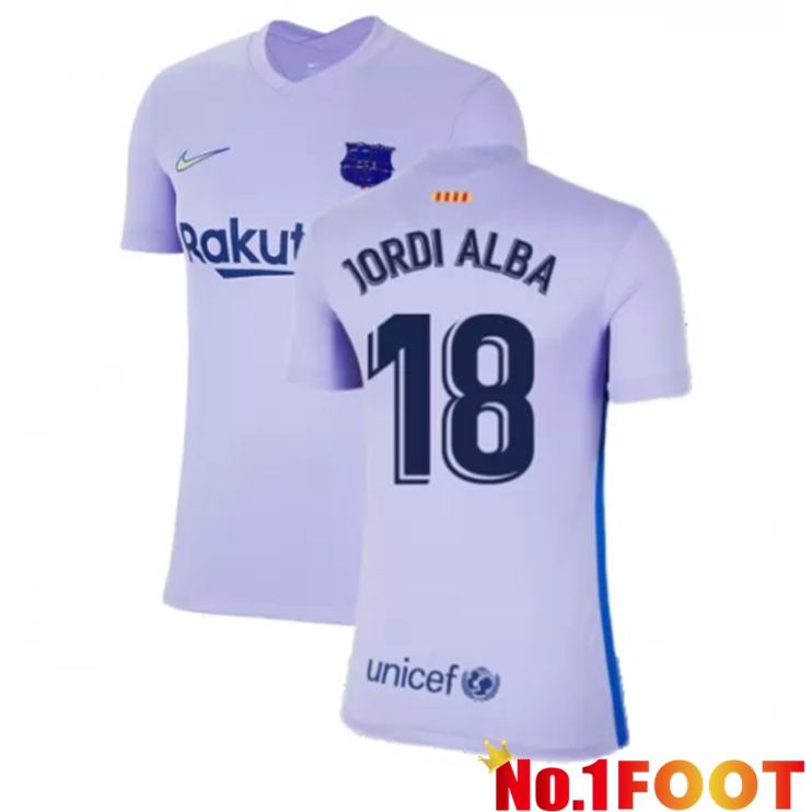 FC Barcelona (JORDI ALBA 18) Womens Away Jersey Purple 2021/2022