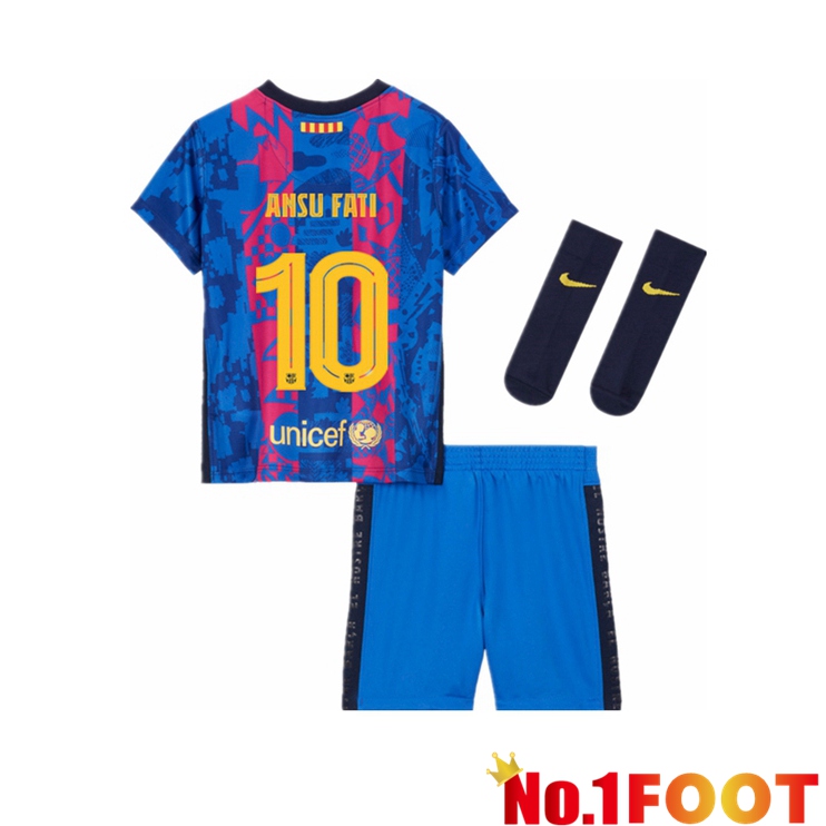 FC Barcelona (ANSU FATI 10) Kids Third Jersey 2021/2022