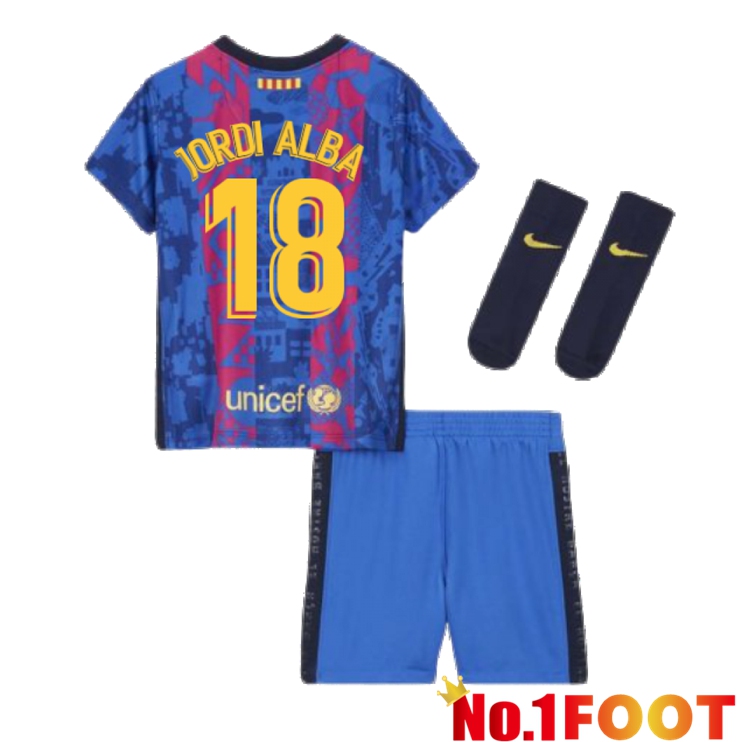 FC Barcelona (JORDI ALBA 18) Kids Third Jersey 2021/2022