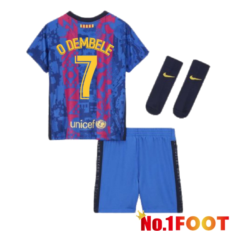 FC Barcelona (O. DEMBELE 7) Kids Third Jersey 2021/2022