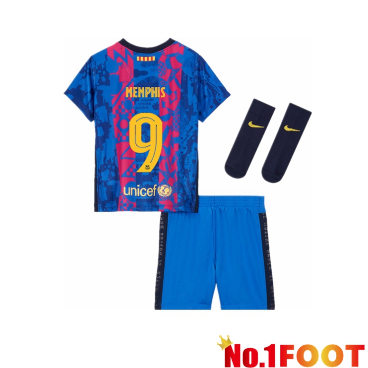 FC Barcelona (MEMPHIS 9) Kids Third Jersey 2021/2022