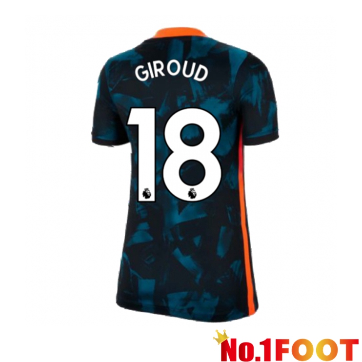 FC Chelsea (GIROUD 18) Womens Third Jersey Green/Black 2021/2022