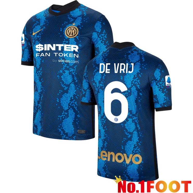 Inter Milan（DE VRIJ 6）Home Jersey Blue 2021/2022