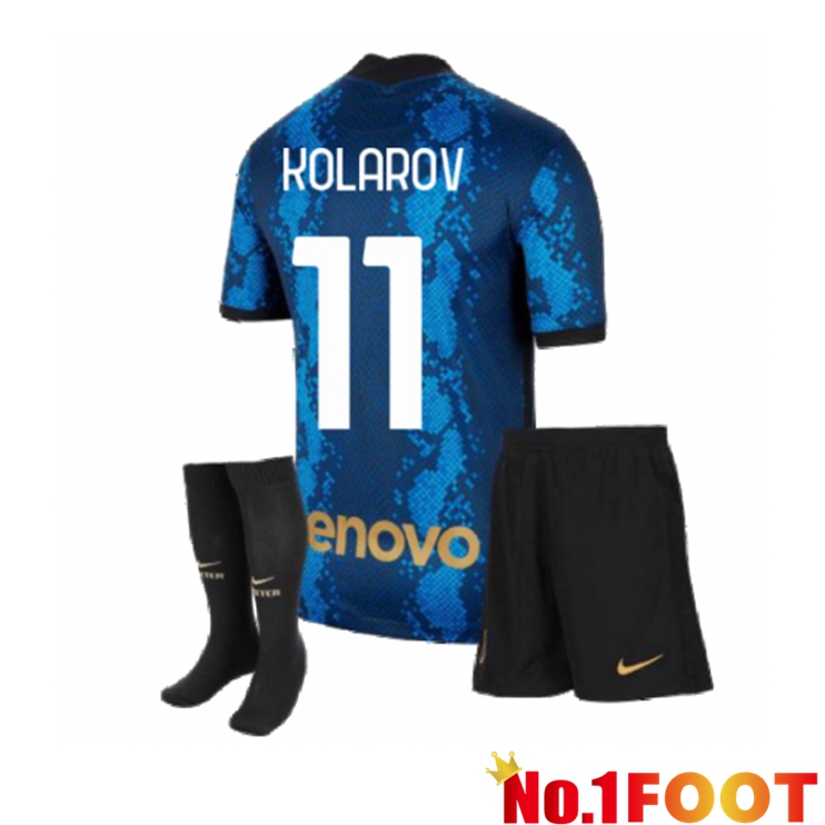 Inter Milan（KOLAROV 11）Kids Home Jersey Blue 2021/2022